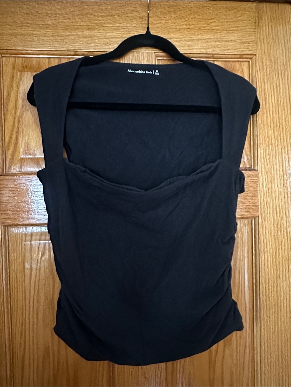 Abercrombie & Fitch Square Neck Black Stretch Tank Top